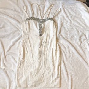 fitted, white charlotte russe dress